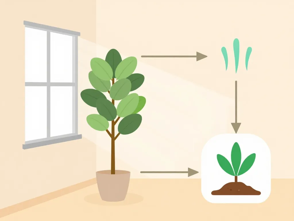 Diagramme conditions idéales ficus maclellandii lumière emplacement