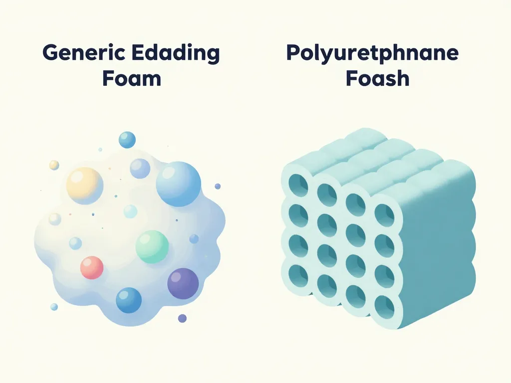Schéma visuel de la différence entre mousse expansive et polyuréthane