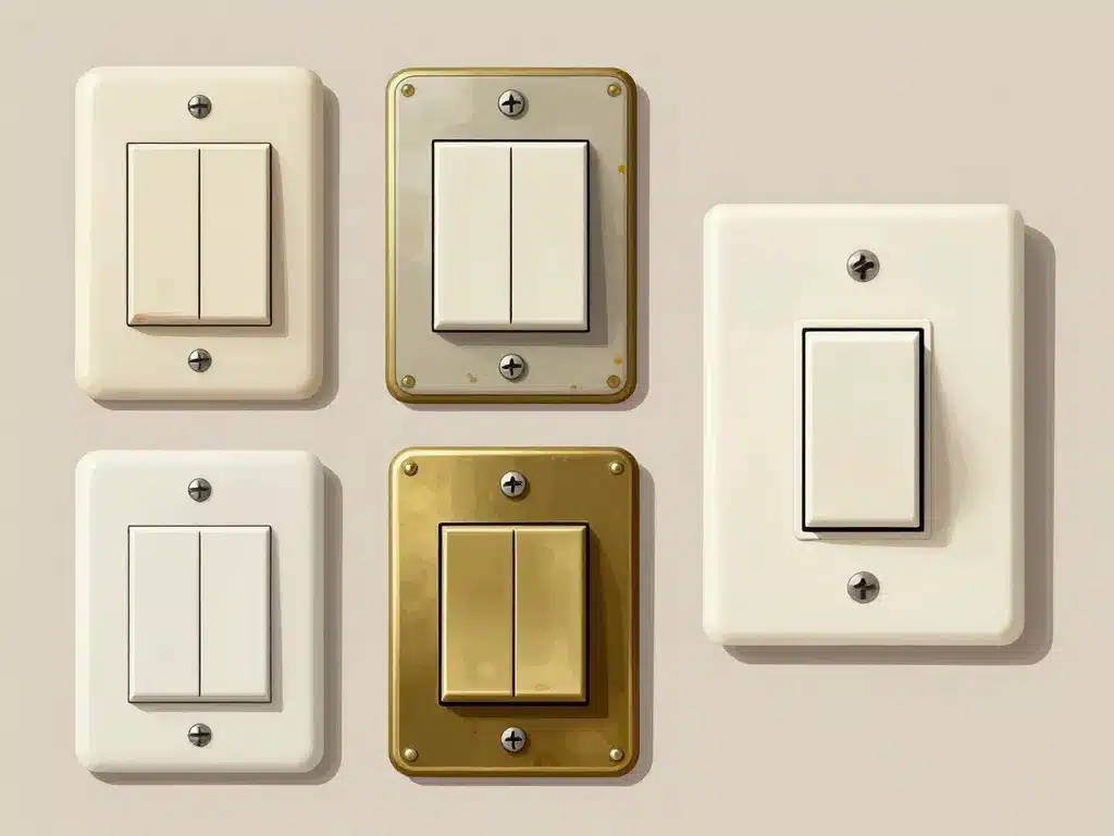 interrupteur ancien modele bakélite et moderne comparés