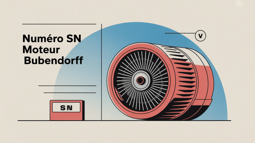 Illustration moteur bubendorff avec numero sn sur étiquette