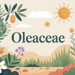 Illustration globale oleaceae family avec olivier, jasmin, lilas, frêne