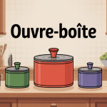Illustration des types d'ouvre-boîtes avec une boîte de conserve