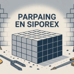 illustration vectorielle parpaing en siporex et outils de chantier