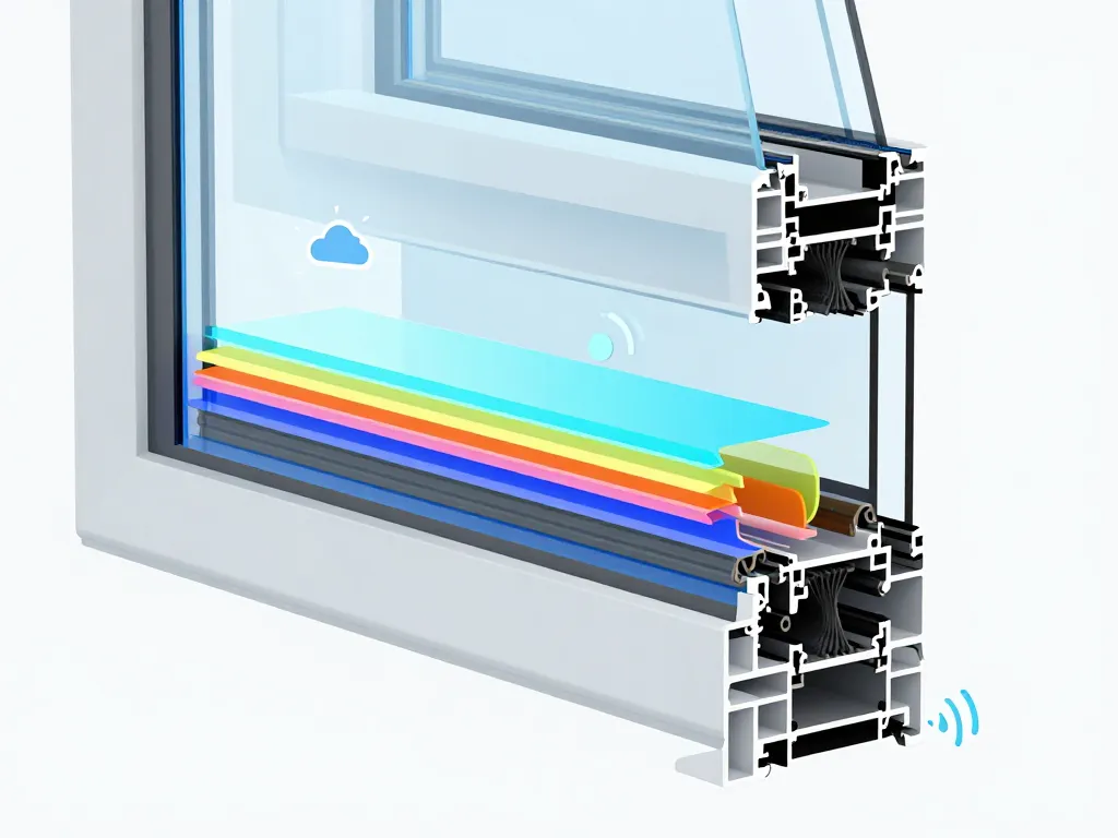 Schéma isolation thermique acoustique fenêtre Kömmerling