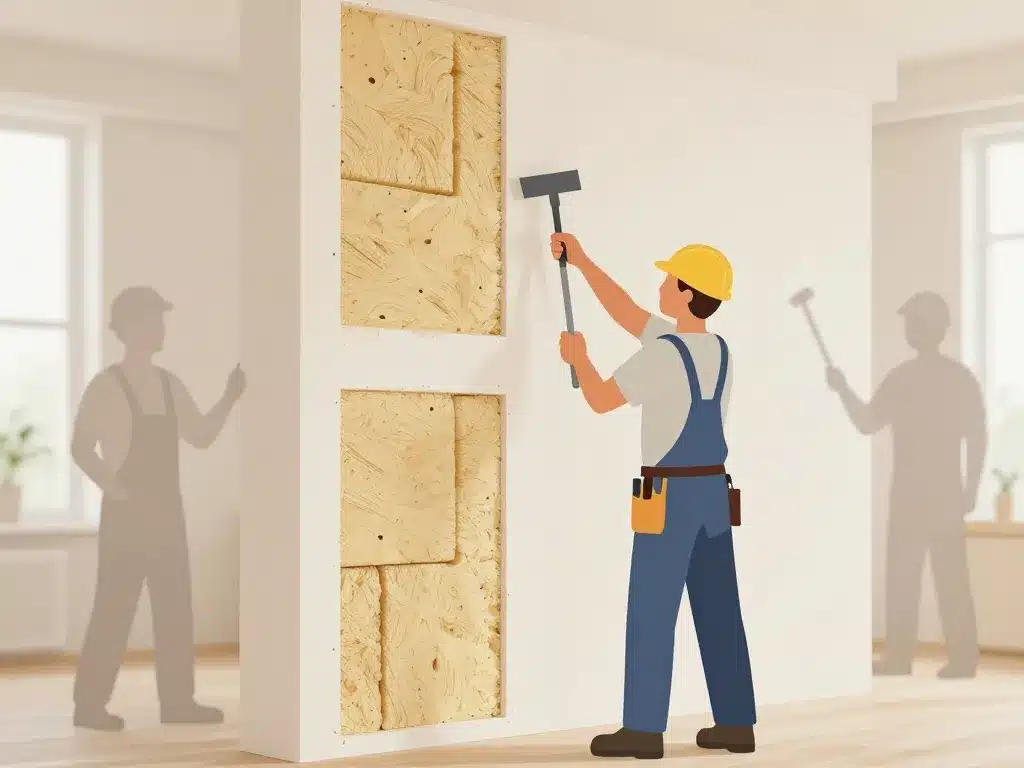 Plaquiste isolation scène métier thermique