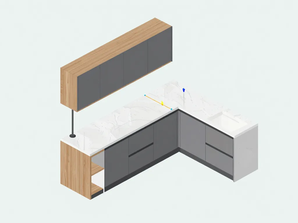 Prévenir chute plan de travail structure cuisine