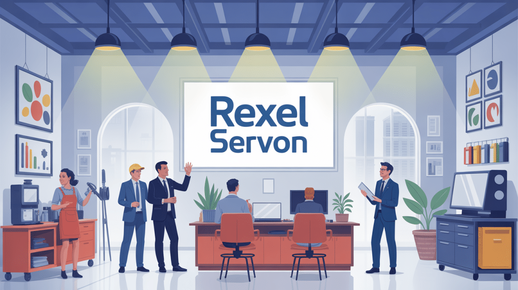 Vue agence Rexel Servon accueil et rayonnages