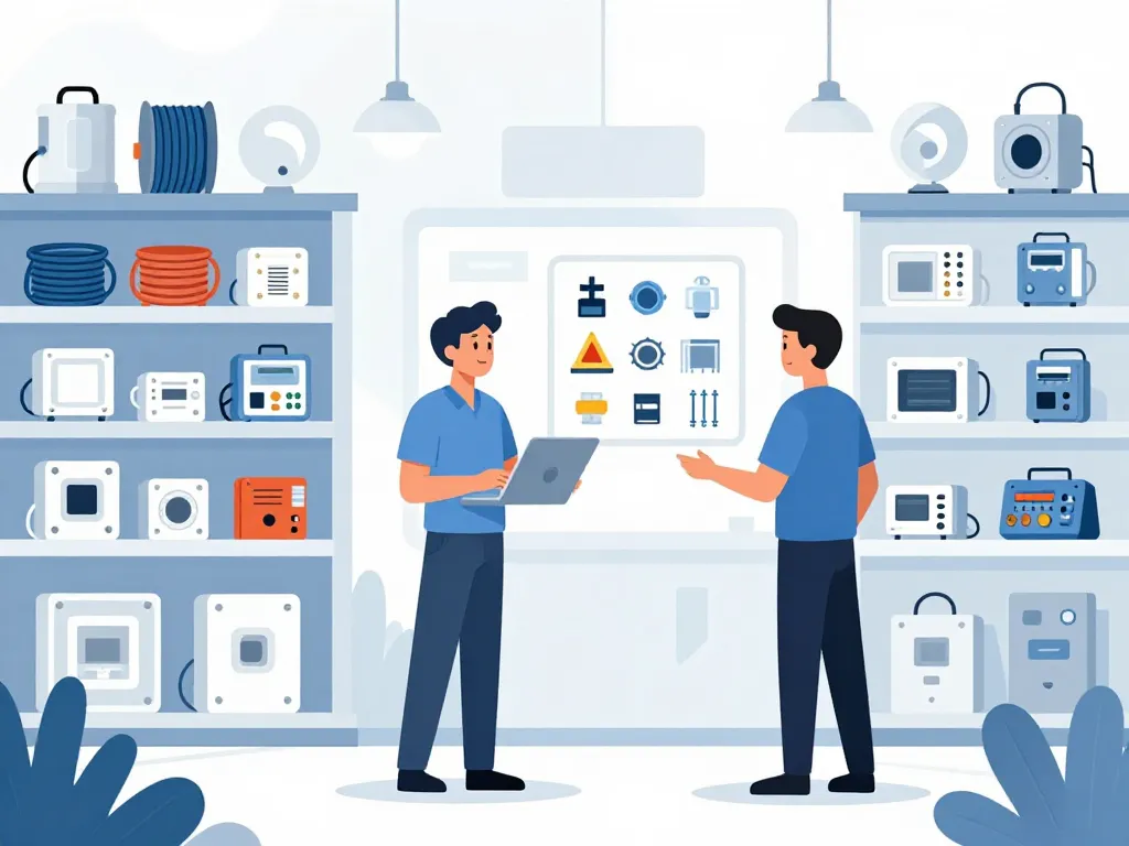 Rayonnages matériel électricien Rexel Servon