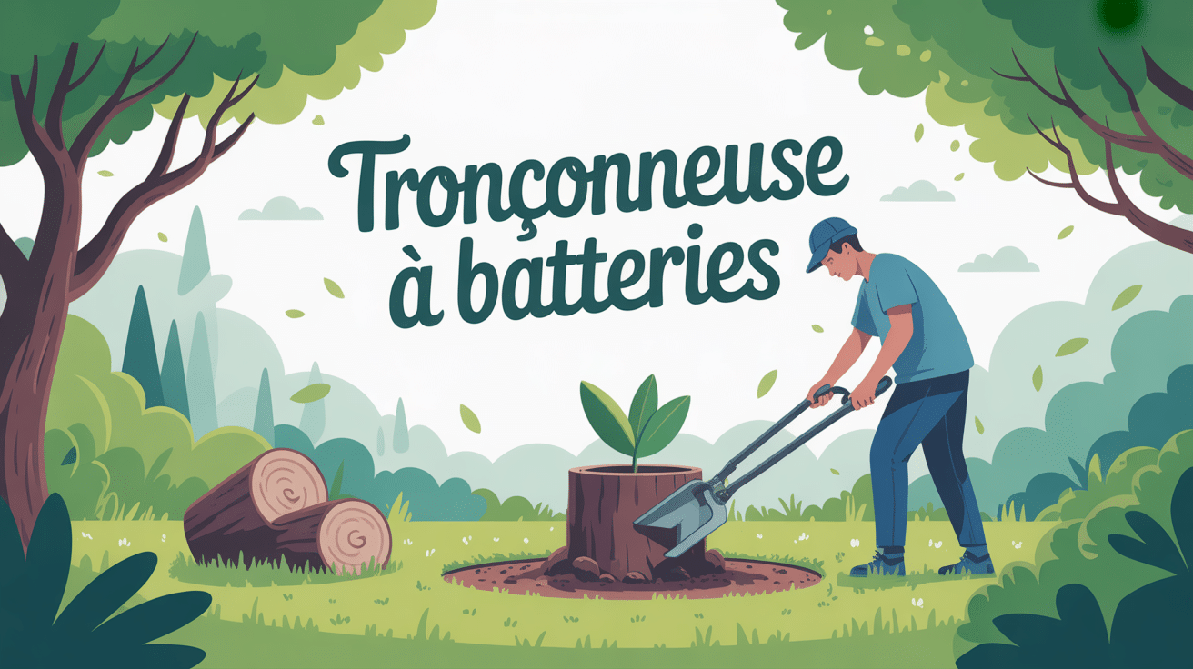 tronconneuse a batteries jardinier moderne illustration