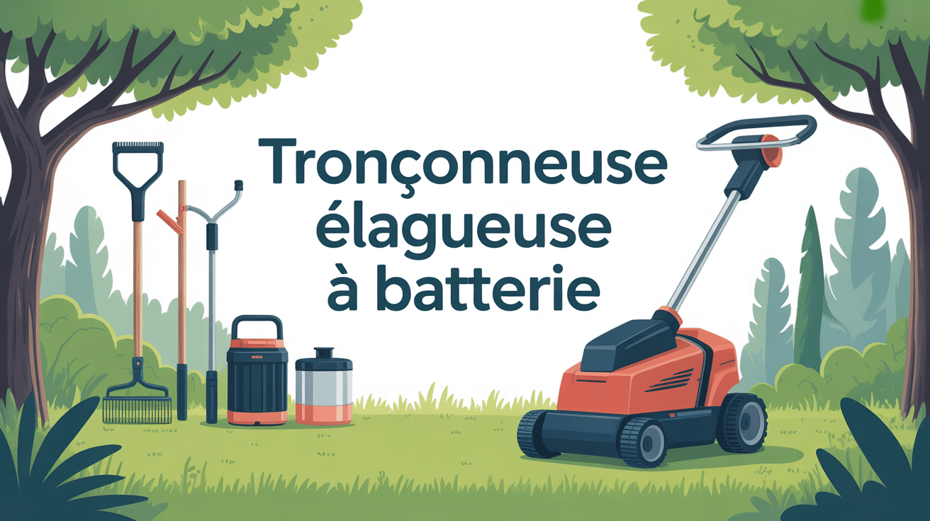 Tronconneuse elagueuse batterie moderne dans un jardin