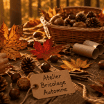 bricolage automne maternelle avec feuilles et enfants