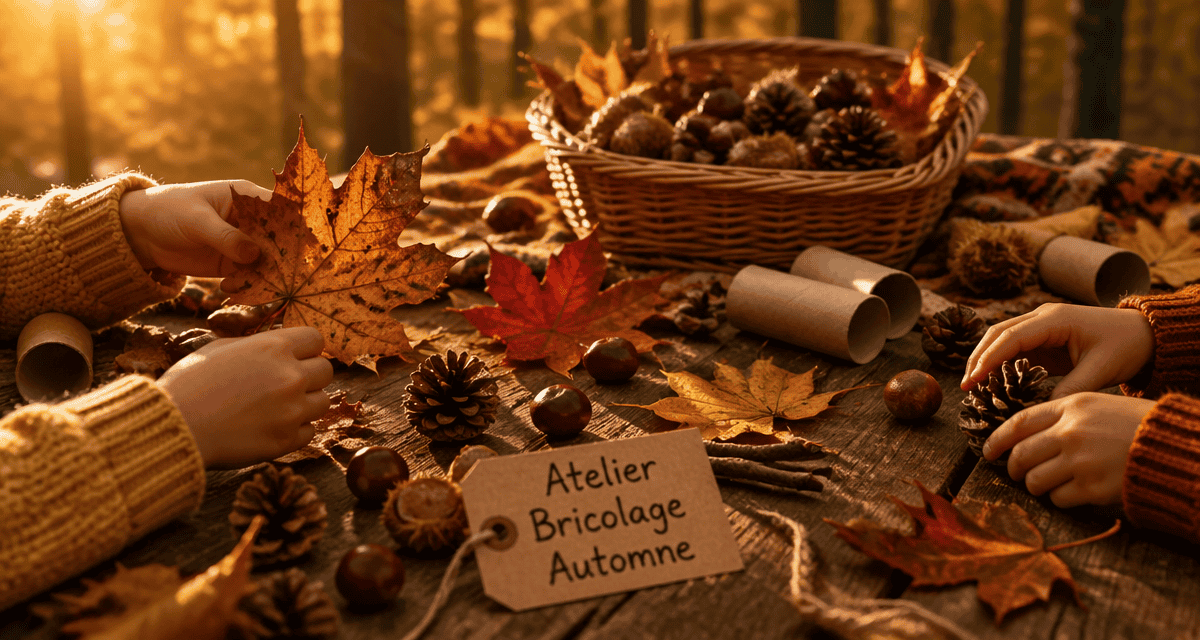 bricolage automne maternelle avec feuilles et enfants