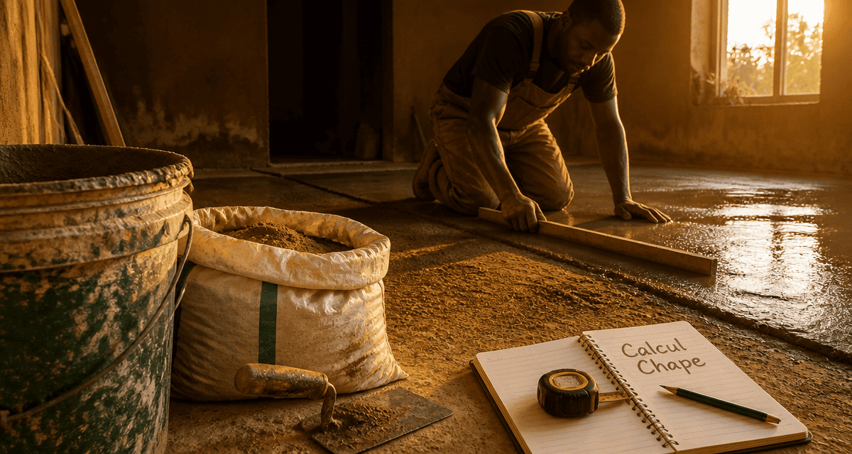 calcul pour une chape artisan chantier