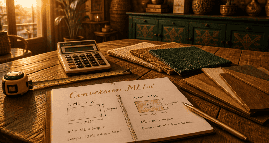 conversion metre lineaire en m2 avec outils sur table