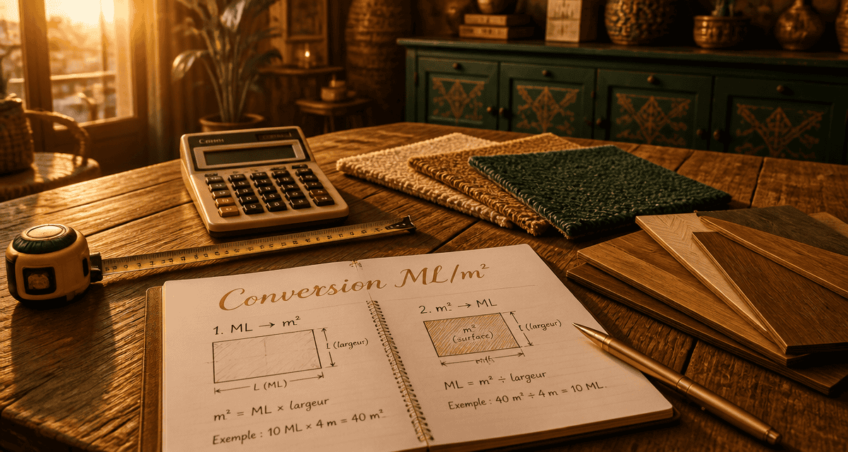 conversion metre lineaire en m2 avec outils sur table