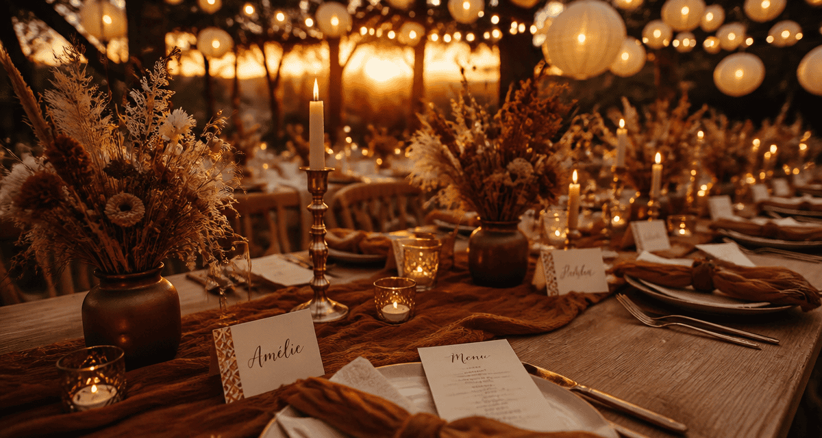 decos de mariage table extérieure terracotta