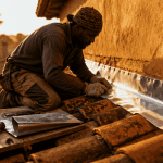 etancheite d'un toit contre un mur solin zinc