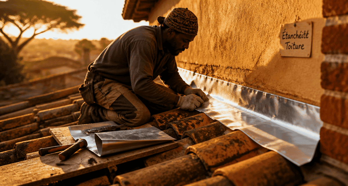 etancheite d'un toit contre un mur solin zinc