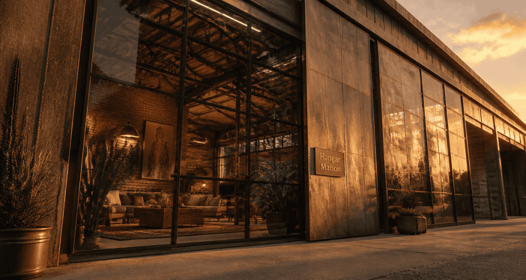 hangar aménagé en maison vue extérieure loft