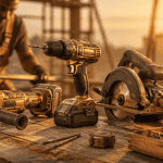 outillage portatif moderne sur chantier