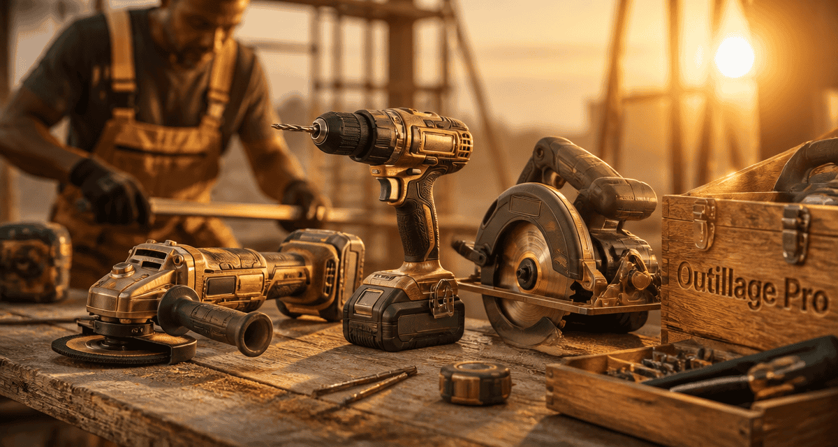 outillage portatif moderne sur chantier