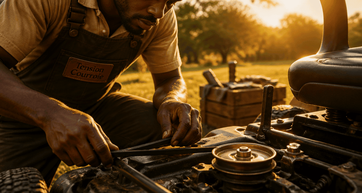 réglage tension courroie tondeuse autoportée mains outils