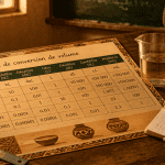 volume tableau de conversion sur bureau élève