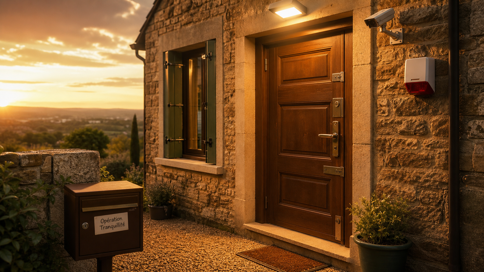 Dissuasion cambriolage : porte blindée, serrure multipoints et caméra à l’entrée de maison