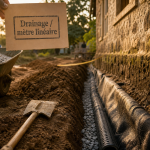 Tranchée de drainage pour maison ancienne : prix et tuyau perforé