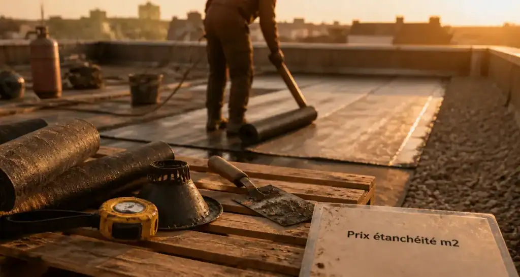 Étanchéité toit terrasse prix au m2 sur chantier