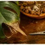 Faut il couper le bout des feuilles marron : feuille Monstera brune