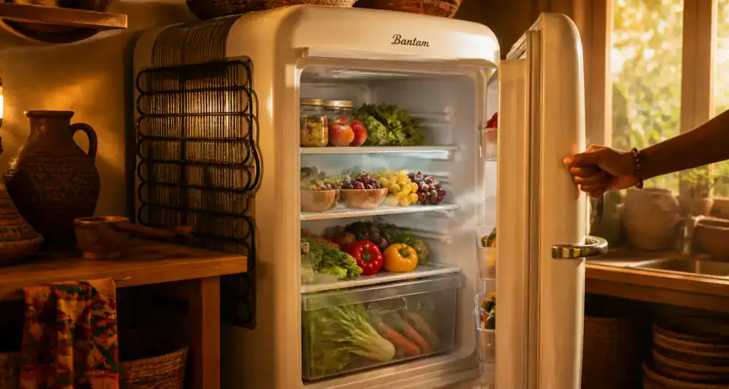 fonctionnement frigo ouvert avec fruits et légumes
