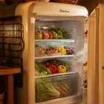 fonctionnement frigo ouvert avec fruits et légumes