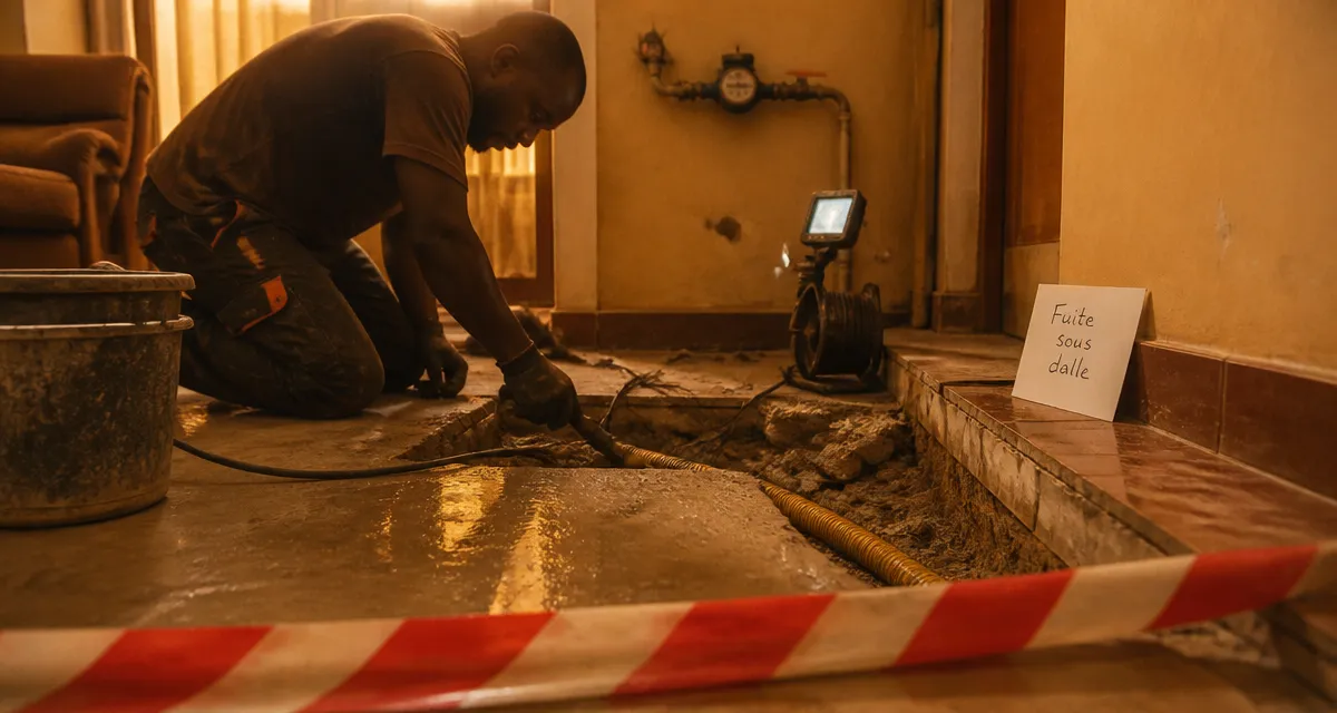 Fuite d'eau canalisation enterrée sous chape solution : réparation sans tout casser