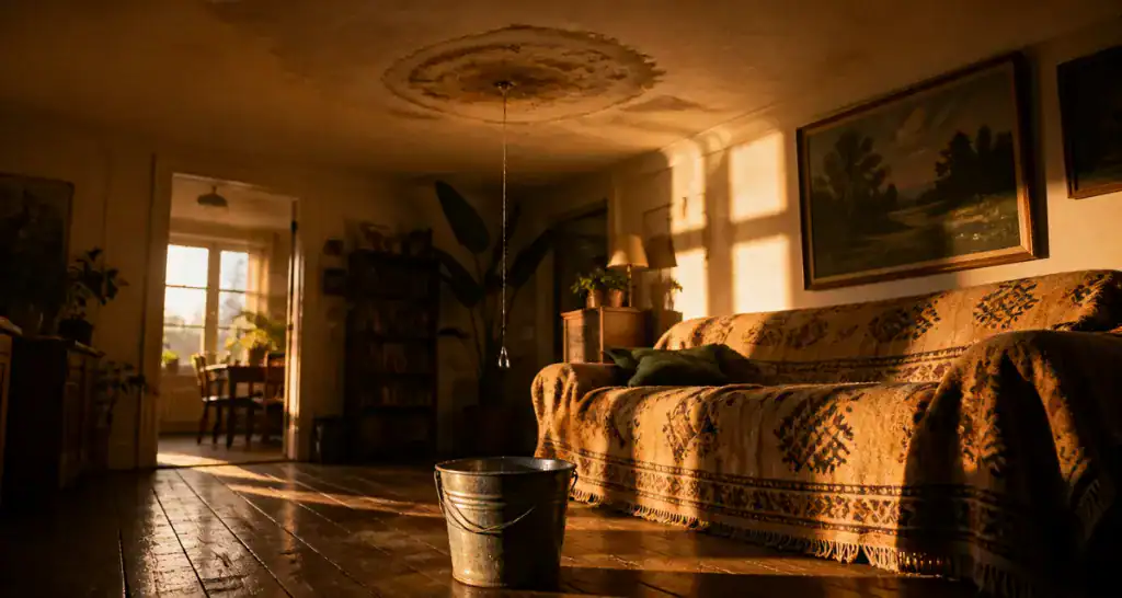 infiltration d'eau plafond salon humidité