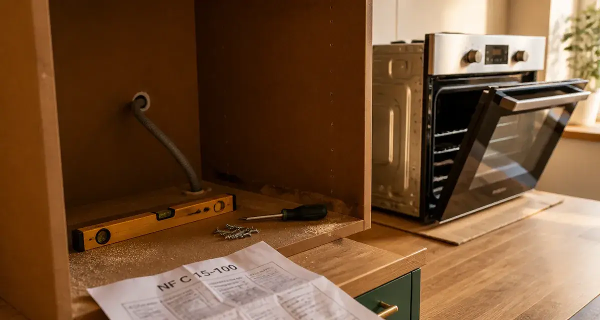 Installer un four encastrable : niche d’encastrement, ventilation 20A, câble électrique
