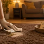 Nettoyer une moquette avec bicarbonate naturel sur tache