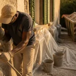 Prix piquage mur en pierre m2 : artisan perce et benne à gravats