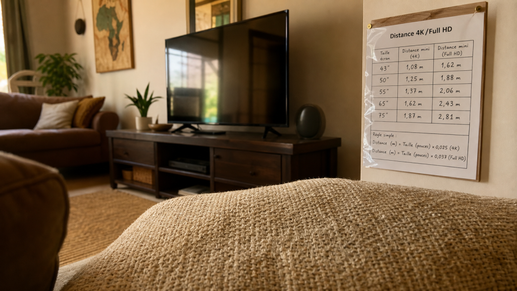 Quelle distance entre TV et canapé pour un confort visuel optimal