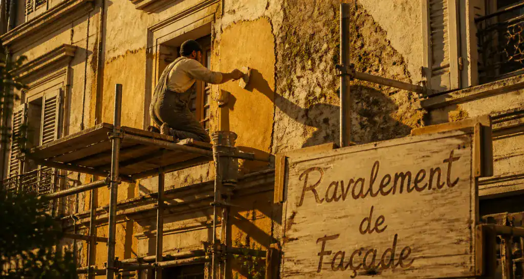 Ravalement de façade tous les combien, immeuble ancien échafaudage artisan