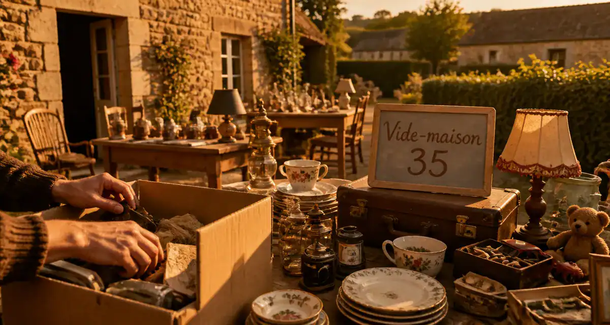 vide maison 35 objets anciens en cour de campagne