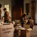vide maison limoges équipe en train de vider une maison