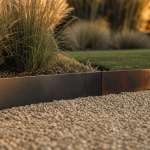 Bordure de jardin en metal acier et corten, pose soignée