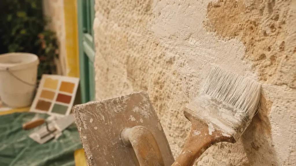 Peinture à la chaux extérieure : badigeon respirant ou enduit en épaisseur ?