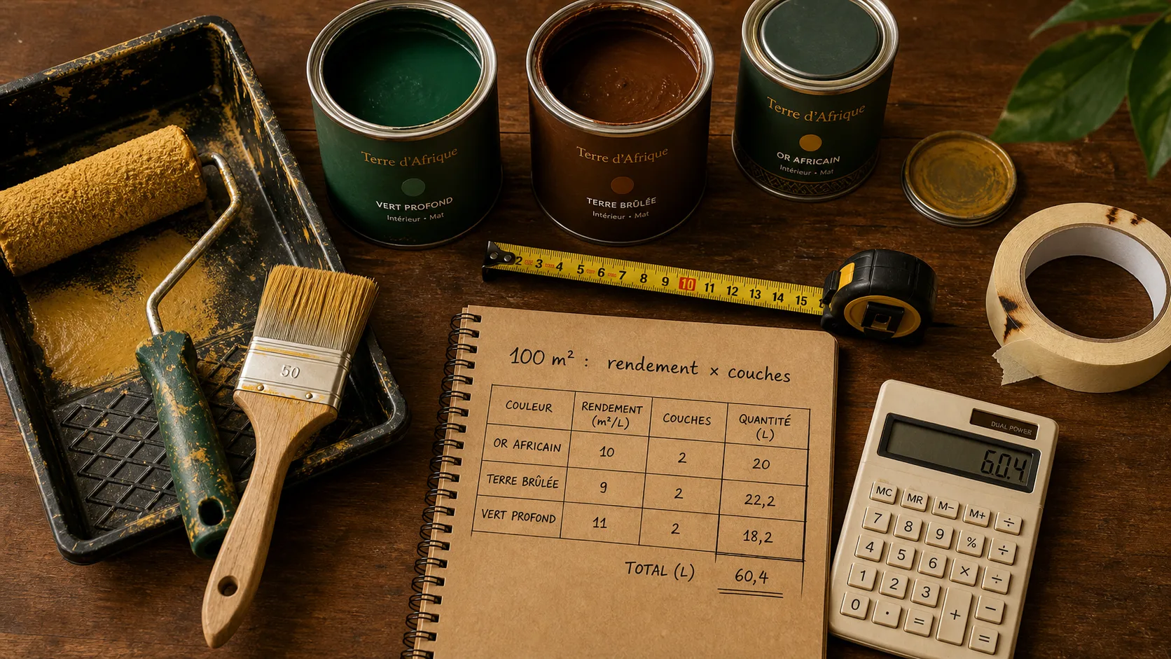 Combien de litre de peinture pour 100m2 : rendement et couches