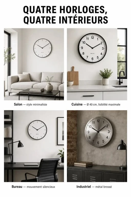 Horloges design murales dans différents styles d’intérieur