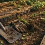 Plantes envahissantes jardin : barrière anti-rhizomes, semis spontanés et racines dans un potager