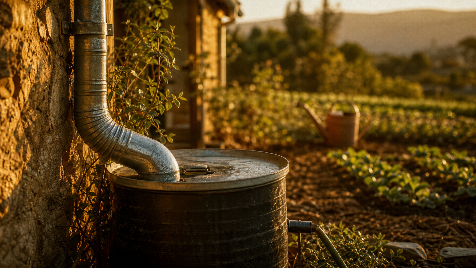 Récupérer l’eau de pluie au jardin : cuve et gouttières