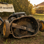Tondeuse bruit anormal au jardin, tondeuse thermique ouverte