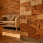 Brique pour mur intérieur : parement brique rouge et sable en rénovation